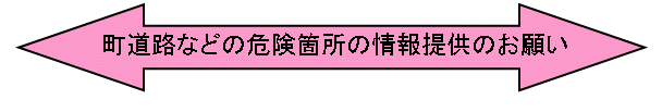 町道路などの危険箇所の情報提供のお願い